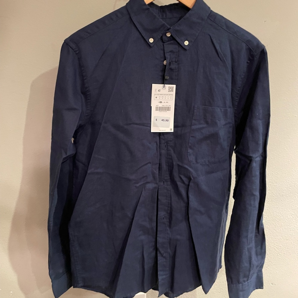 Zara dark blue button down
